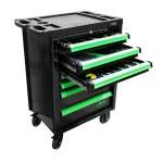 7 drawer cabinet with tools - green