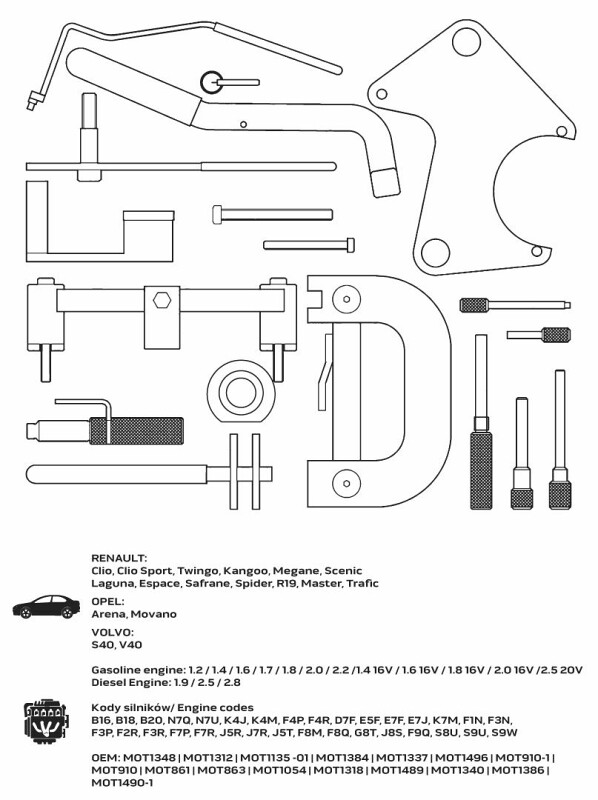 set for locking timing for gasoline engine and diesel RENAULT/OPEL 