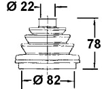 CVJ Boot, drive shaft tolmukate 22 x 83 x 79