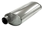 oval silencer Turbo 76, stainless