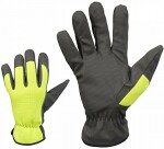 356-10 imitation artificial leather-textile work gloves “neon” m+