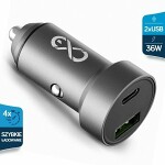 smart  car USB charger 2 sockets USB and USB-C 12/24V fast charging supported 36W