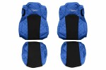 Seat cover seat Elegance (blue, material eko-leather / velour, series ELEGANCE, wentylowane; integrated headrest driver; integrated headrest kaasreisija) MERCEDES ACTROS MP4 / MP5 07.11-