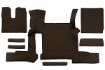 floor mat floor F-CORE, entire põrand, ECO-leather, number pc. set of. 7 pc (material - eko-leather, paint - brown, dla manualnej transmission; two drawers)