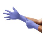 Disposable nitrile gloves Ansell MICROFLEX 93-843, 0.65 AQL,100 Kpl, 0,11mm thick, size L (8,5-9), textured fingers, violet blue