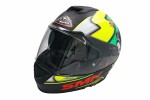 шлем интегрированный с козырьком SMK TWISTER CARTOON MA241 цвет черный/fluorestseeriv/зеленый/желтый, размер L Unisex