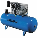 kolbkompressor GUDEPOL seeria Blue, 7,5 kW 400V 15 bar, jõudlus: 1100l/min., mahutavus paagile: 500L, arv kolvid: 2tk.