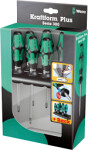 Wera Kraftform Plus LaserTip screwdrivers set 6 pcs PH+PZ+SL, with rack
