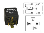 Switching Relay 12V 4x6.3mm, with resistor, with clamp