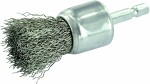 Wheel brush for drill, crimped INOX wire 0,3mm, Ø24mm, shank 1/4" HEX