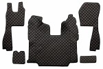 floor mat floor F-CORE, entire põrand, number pc. set of. 5 pc (material - eko-leather, paint - black/red, seats common - no RECARO; transmission automatic) suitable for: SCANIA L,P,G,R 01.10-