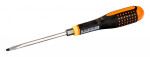 Screwdriver ERGO™ slotted with 14mm hex through blade 1.6x8x150mm flat