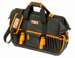 Sandariai uždaromas įrankių krepšys su išorinėmis ir vidinėmis kišenėmis, plastikinis dugnas 19" 470x230x370mm