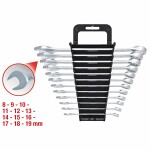 Ring Open End Wrench set 12 pc 8-19mm ks-tools