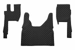 floor mat floor F-CORE, entire põrand, number pc. set of. 3 pc (material - eko-leather tepitud, paint - black) suitable for: FORD F-MAX 11.18-