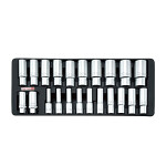 TOPTUL tool set - sockets, Spark Plug Sockets 1/2": 8, 10-15, 17-24, 26, 27, 29, 30, 32mm, 16, 21mm,