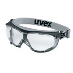 Goggles uvex carbonvision, färglös lins, supravision extrem anti-dimma och anti-repa, båge svart/grå, med gummiband