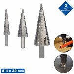 set drill bits staged, 3-pc, O 4 - 32 MM