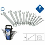 Ring Open End Wrench set, 15 pc