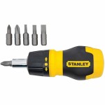 screwdriver with rachet STANLEY+7 bits 066358