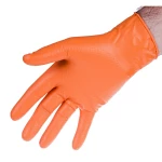 Перчатки нитрил крепкий оранжевый L,  100шт