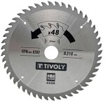 диск для пилы Tivoly 190x30mm 40H 15°, (20mm адаптер), для дерево