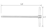 sexkantsnyckel, skjuthandtag, sexkant, meterstorlek: 14mm