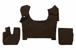 floor mat floor F-CORE, entire põrand, number pc. set of. 3 pc (material - eko-leather tepitud, paint - brown, transmission automatic) suitable for: IVECO S-WAY 07.19-