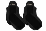 Seat cover seat ELEGANCE S (black, material eko-leather smooth / velour) suitable for: DAF 95 XF, CF 65, CF 75, CF 85, LF 45, LF 55, XF 105, XF 95 01.97-
