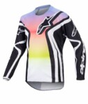marškinėliai off road alpinestars mx jaunimo lenktynininkas pusiau spalvos balta/juoda/mėlyna/rožinė/geltona, l dydis