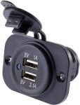 usb charger 2 sockets 12/24v 3.1a recessible carmotion