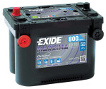 battery EXIDE 12V 50Ah/800A AGM; MARINE/RV 260x173x206 B1