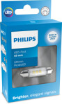 двухцокольная лампа 12V PHILIPS LED 6000K Ultinon Pro6000 43mm SV8,5-8 12V C5W 11866CU60