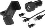 charging set 3in1 charger/phone holder/usb charging cable 120cm carmotion