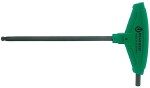T-hex rutulinė galvutė 5 mm. 150 mm žalia 1k rankena