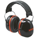 Earmuffs Uvex K30 SNR: 36dB, Black/Red Soft head band ja kokkupandav