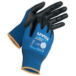 Safety gloves Uvex Phynomic WET, Polyamide/elastane with Aqua polymer coating for wet areas, blue. Size 10