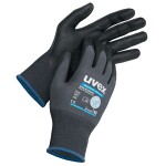 Safety gloves Phynomic Allround, polyamide/elastane with Aqua plymer coating for dry and slightly damp areas, grey, size 11
