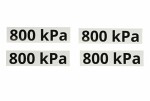 Teljekoormuse tarra 800 kPA (4kpl, täydellinen sarja, pehmeä) 13,3cm x 3,3cm