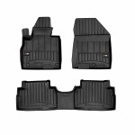 rubber mats (rubber / tpe, set., 3 pc, paint black) suitable for: HYUNDAI SANTA FE IV 07.18-