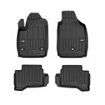 rubber mats (front part/rear, rubber / tpe, set., 4pc, paint black) suitable for: FIAT 500 09.12-