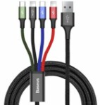 kabel usb baseus fast 4w1 usb-c / 2x lightning / micro 3.5a 1.2m (svart)