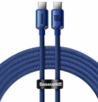 lādētāja kabelis usb-c - usb-c 100w, 1,2m (zils)