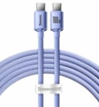 lādētāja kabelis usb-c - usb-c 100w, 1,2m (violeta)
