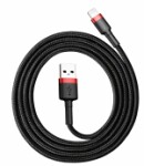 kabel för laddare usb baseus cafule 1.5a 2m (svart-röd)