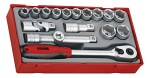 18-pc set wrenches socket. grip square 1/2