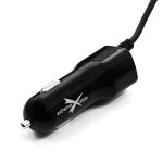 зарядное устройство авто MICRO USB / дополнительно USB черный 12/24V