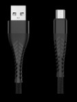 cable Braided laadijale MICRO USB 2M reinforced black