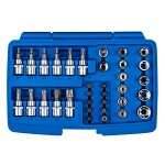 E-type torx-pesade and outer Receptacles 1/4, 3/8 and 1/2 inches 34 pc.