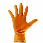 work gloves nitrile struktuurne "force orange hd 7.0mil". oranz xl 90tk jbm